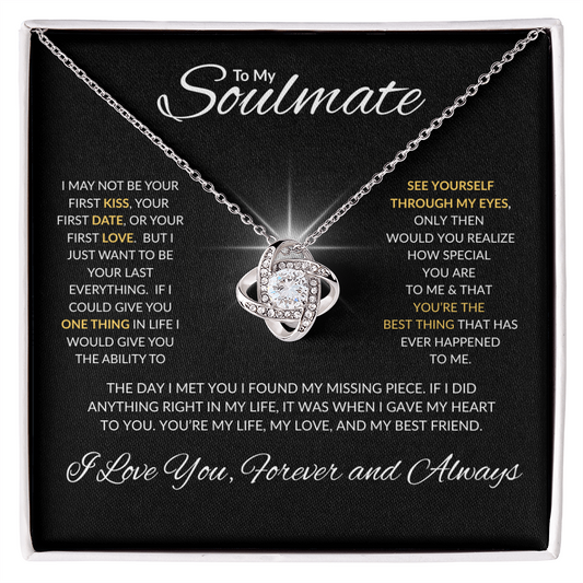To My Soulmate | I Love You, Forever & Always - Love Knot Necklace
